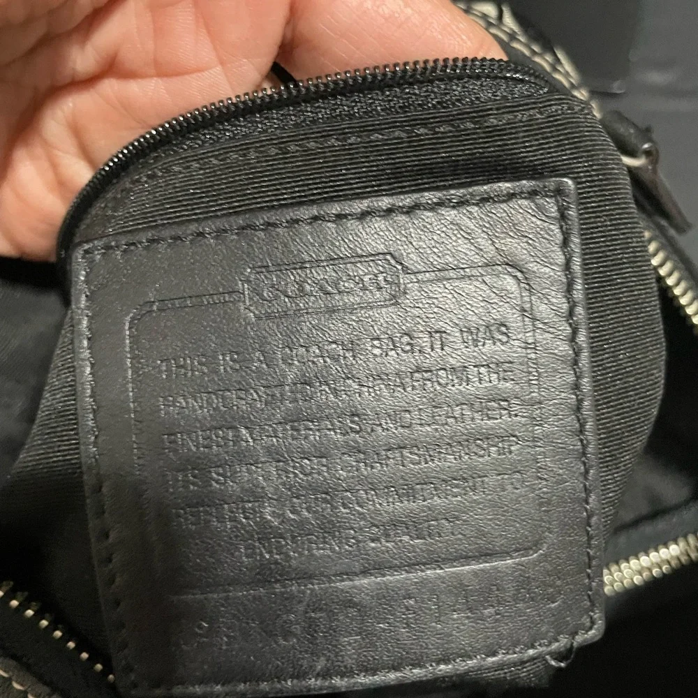 COACH Chelsea Signature Duffle Shoulder Bag F14446 GrayBlack JacquardLeather - Picture 8 of 11